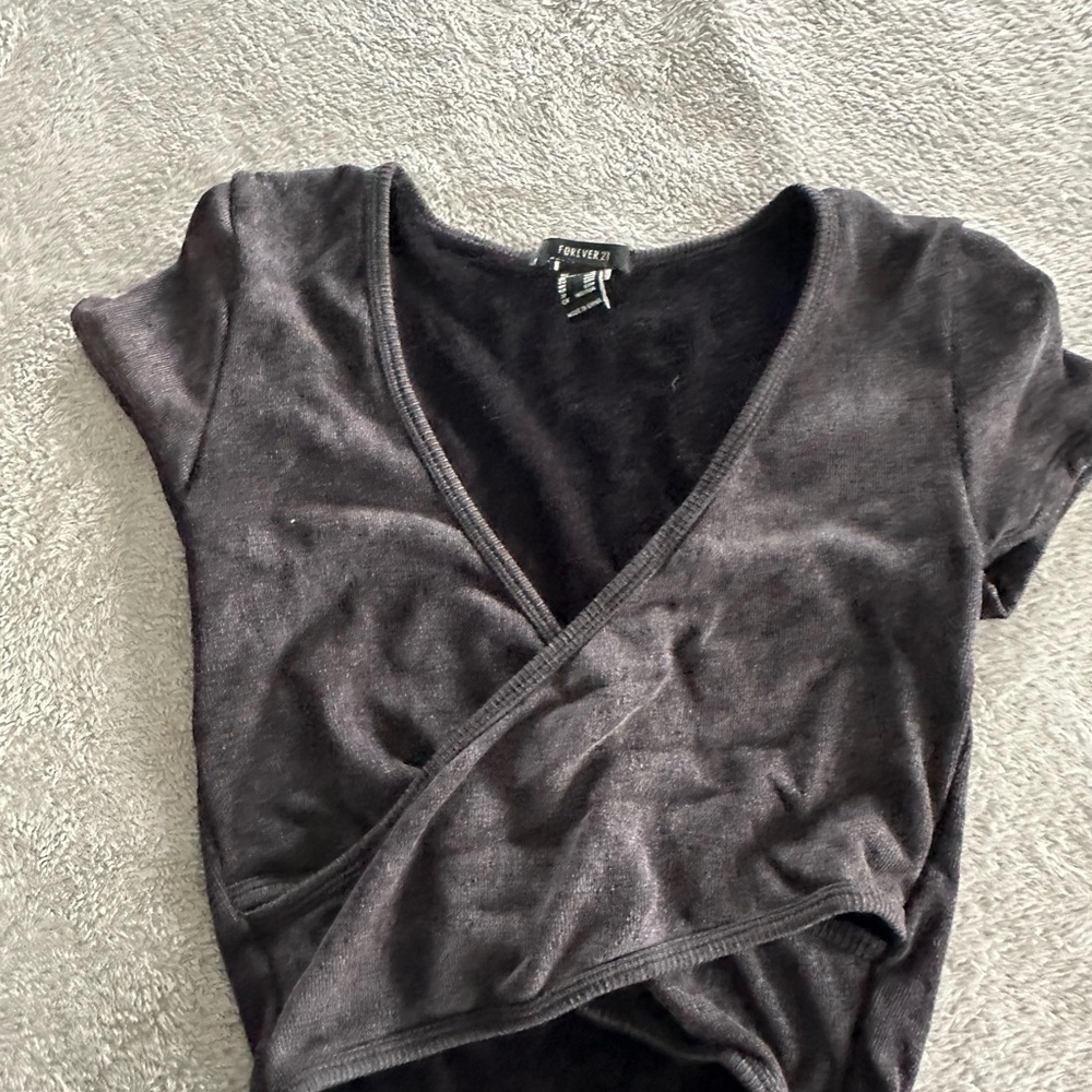Forever 21 Black Wrap Top